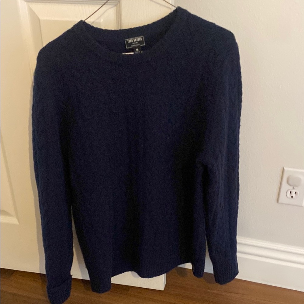 Men's Navy canbleknit Sweater by Todd Snyder